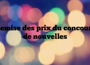 Remise des prix du concours de nouvelles